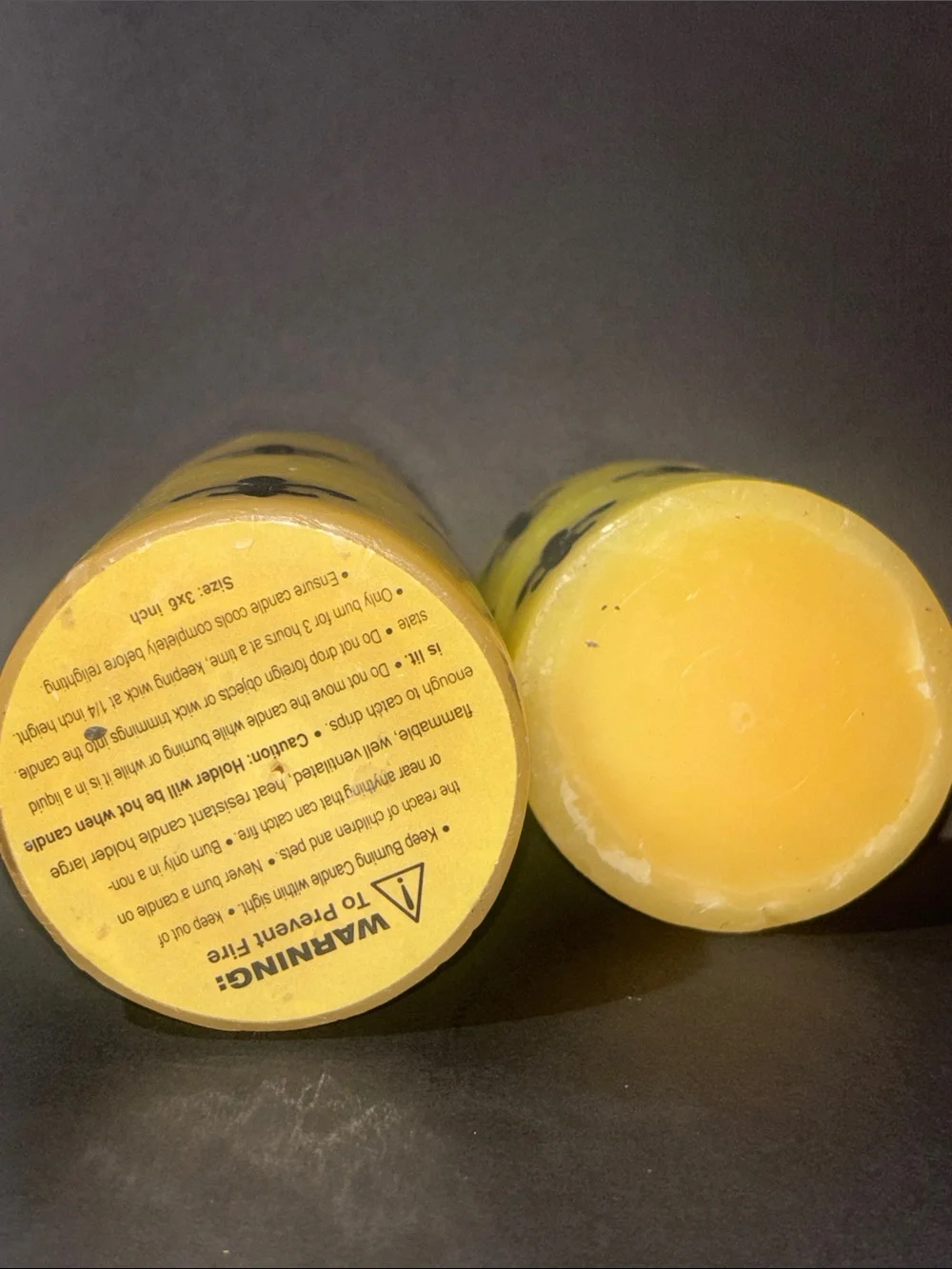Fleur de Lis pillar candles set (2) yellow French quarter southern style